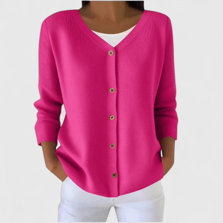Norabella™ | Classic V-Neck Cardigan