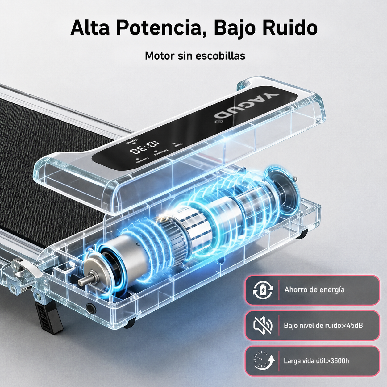 Plataforma de fitness plegable con inclinación ajustable, Doble amortiguación y Bajo nivel de ruido