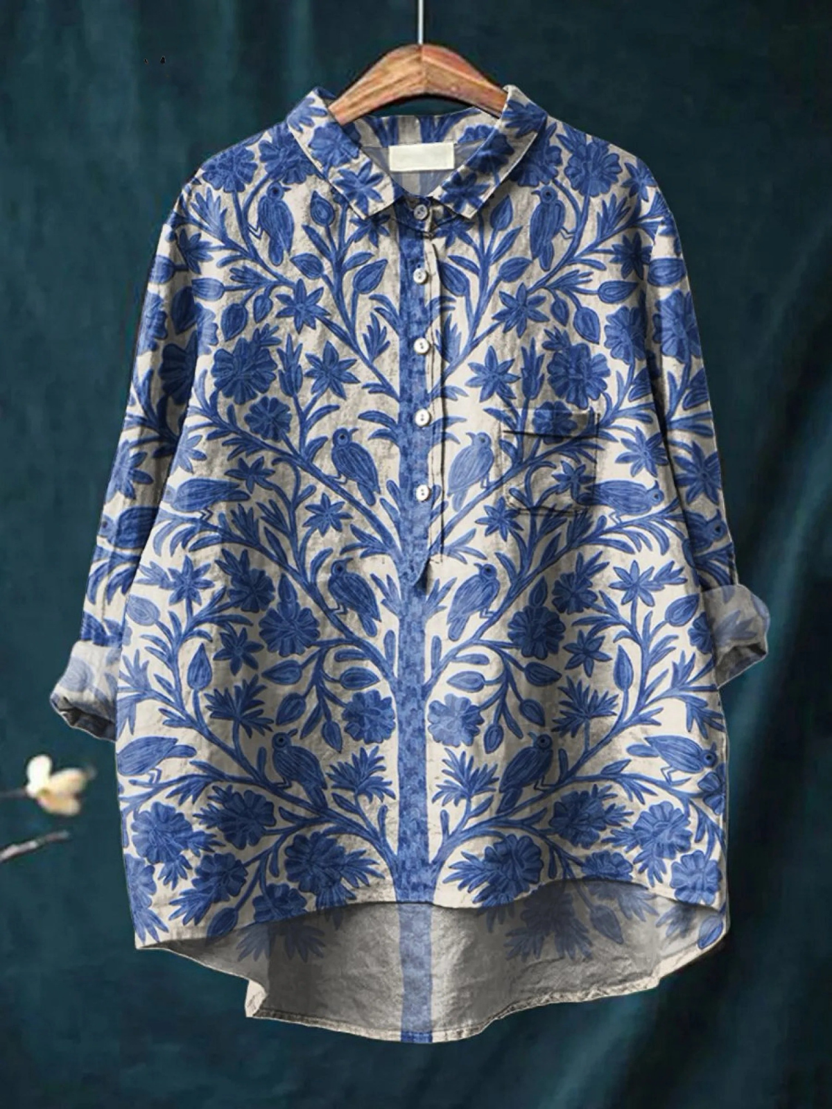 Rosie | Women's Indian Art Floral Vintage Print Casual Shirt