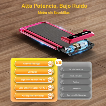 Plataforma de fitness plegable con inclinación ajustable, Doble amortiguación y Bajo nivel de ruido