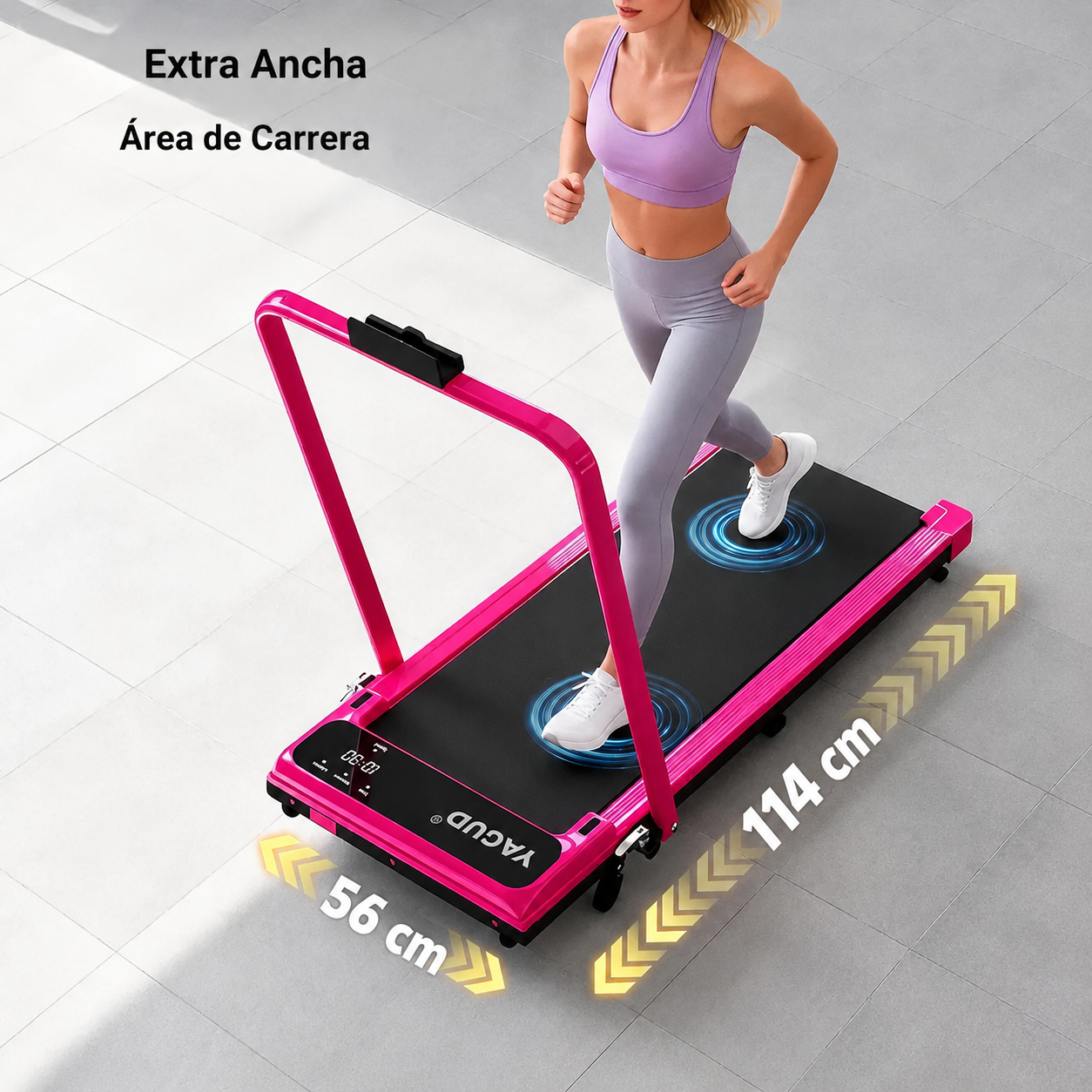 Plataforma de fitness plegable con inclinación ajustable, Doble amortiguación y Bajo nivel de ruido